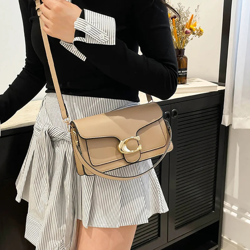 2026 New Niche Luxury Solid-Color Tote Bag | Vintage Minimalist Crossbody Square Bag
