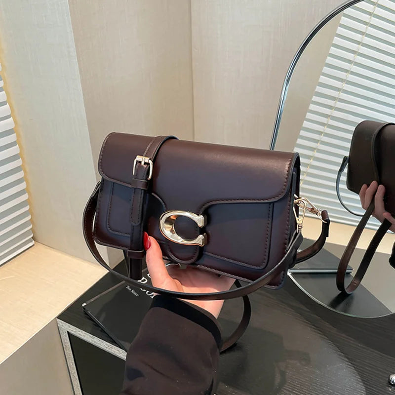 2026 New Niche Luxury Solid-Color Tote Bag | Vintage Minimalist Crossbody Square Bag