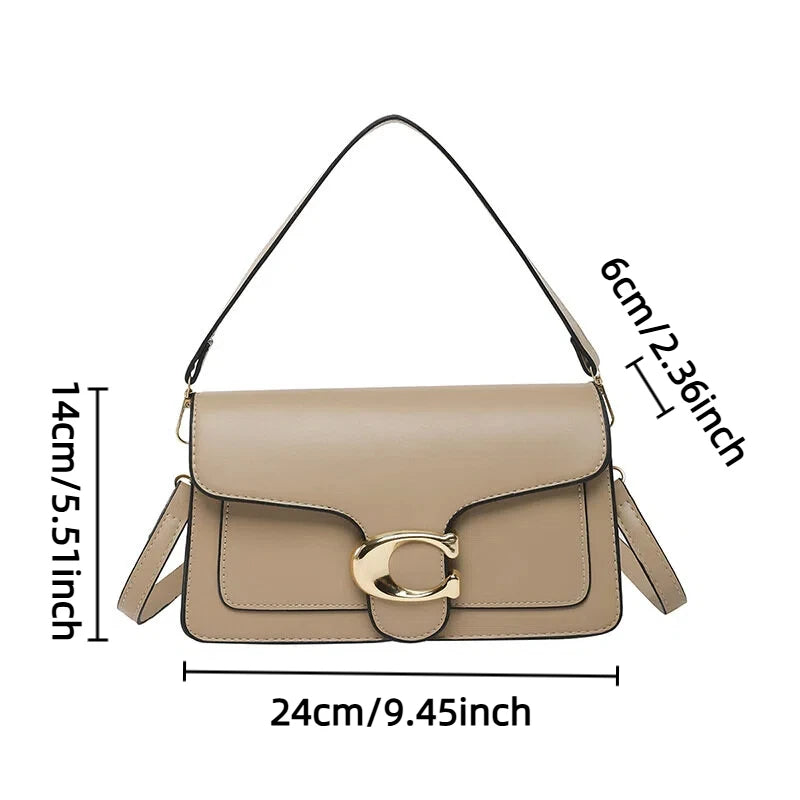 2026 New Niche Luxury Solid-Color Tote Bag | Vintage Minimalist Crossbody Square Bag