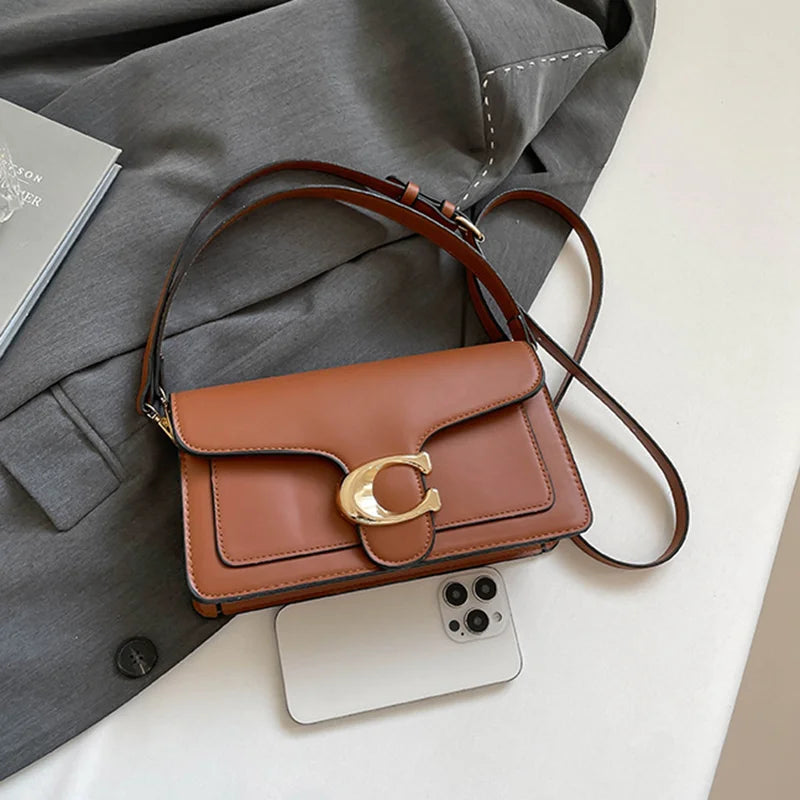 2026 New Niche Luxury Solid-Color Tote Bag | Vintage Minimalist Crossbody Square Bag